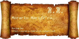 Morariu Marióra névjegykártya